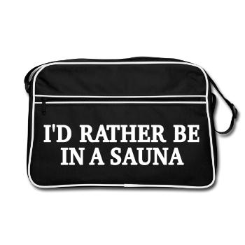 Plutôt dans le sauna - Sauna Saying - Sac Retro - noir/blanc - Devant