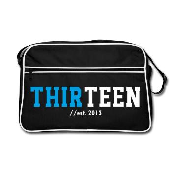 13th Birthday 2026 Thirteen Teen Gift Idea - Retro Bag - black/white - Front