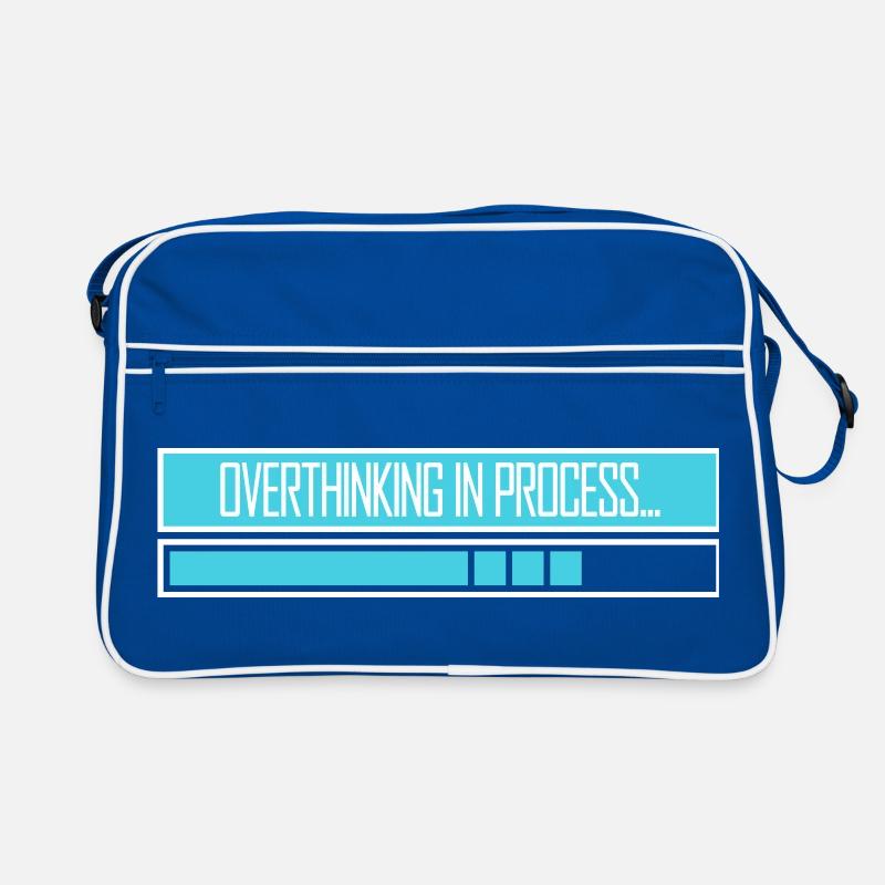 Overthinking In Process Funny Brooding Saying Logo Retro Bag