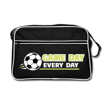 Football_Game jour, tous les jours - Sac Retro - noir/blanc - Devant