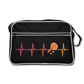 padel sunset heartbeat padel player - Retro Bag - black/white - Front