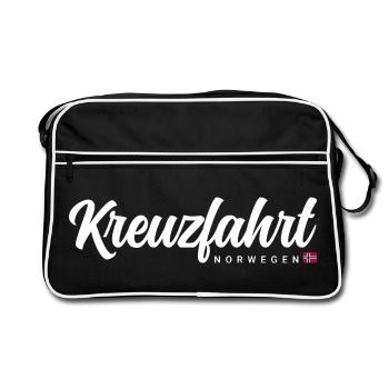 Kreuzfahrt Norwegen - Retro Tasche - Schwarz/Weiß - Vorne