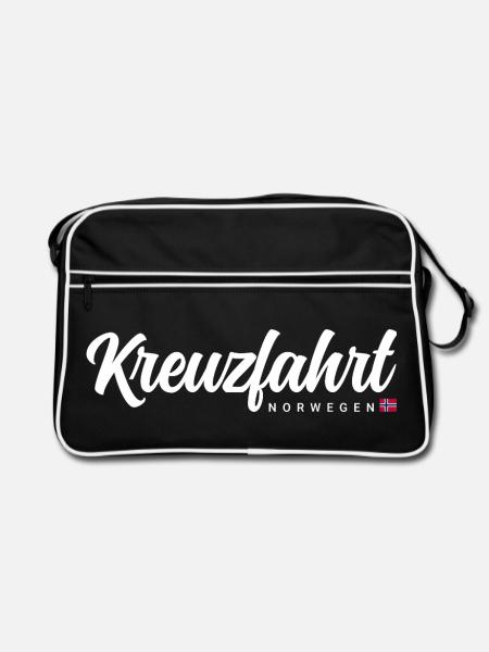 Kreuzfahrt Norwegen - Retro Tasche - Schwarz/Weiß