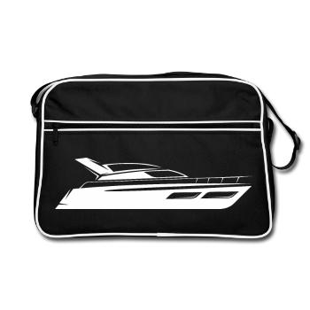 Bateau d’excursion en yacht Symbole du navire Capitaine de mer - Sac Retro - noir/blanc - Devant