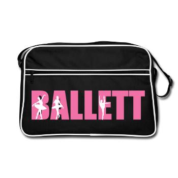 Ballet Danse Ballet Danseur Ballerine Cadeau - Sac Retro - noir/blanc - Devant
