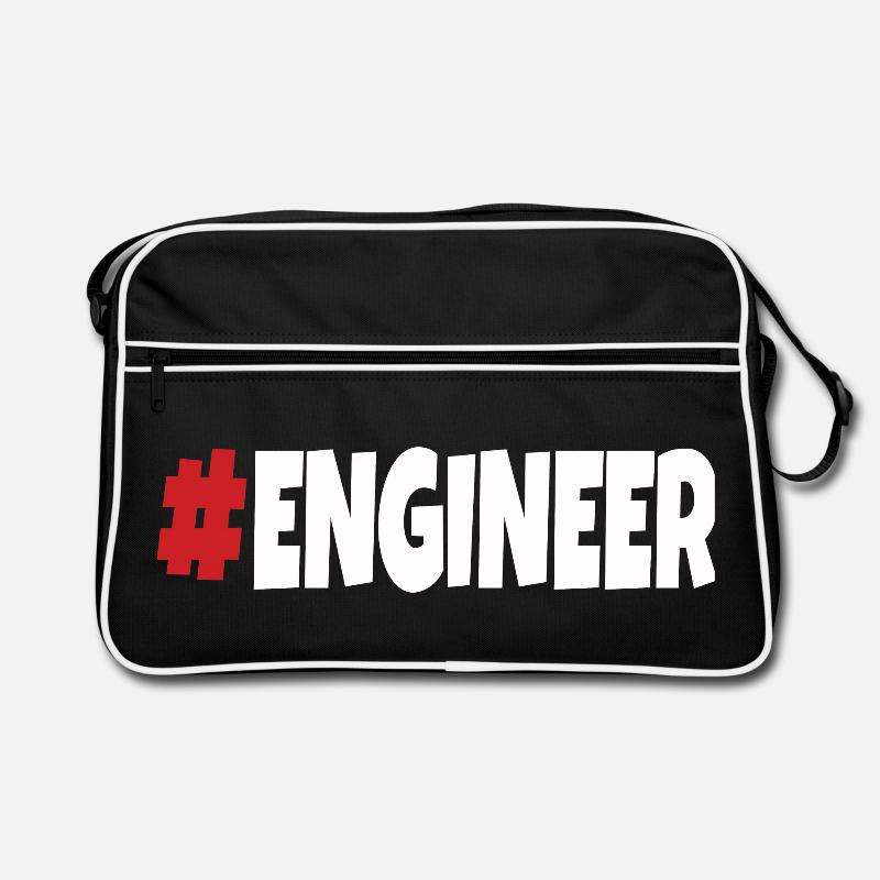 #engineer rot-weiß Retro Tasche