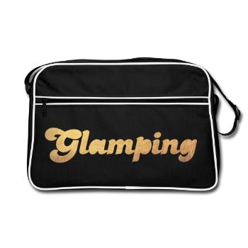 Glamping Gold Camper Camping vibes Van Life Fan - Retro Bag - black/white - Front