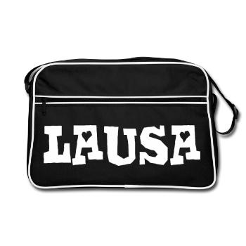 Lausa - Lauser - frech, Austrian dialect - Retro Bag - black/white - Front