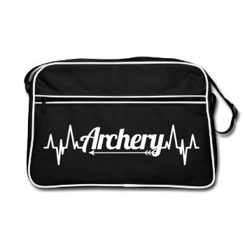 Archery heartbeat - Retro Bag - black/white - Front