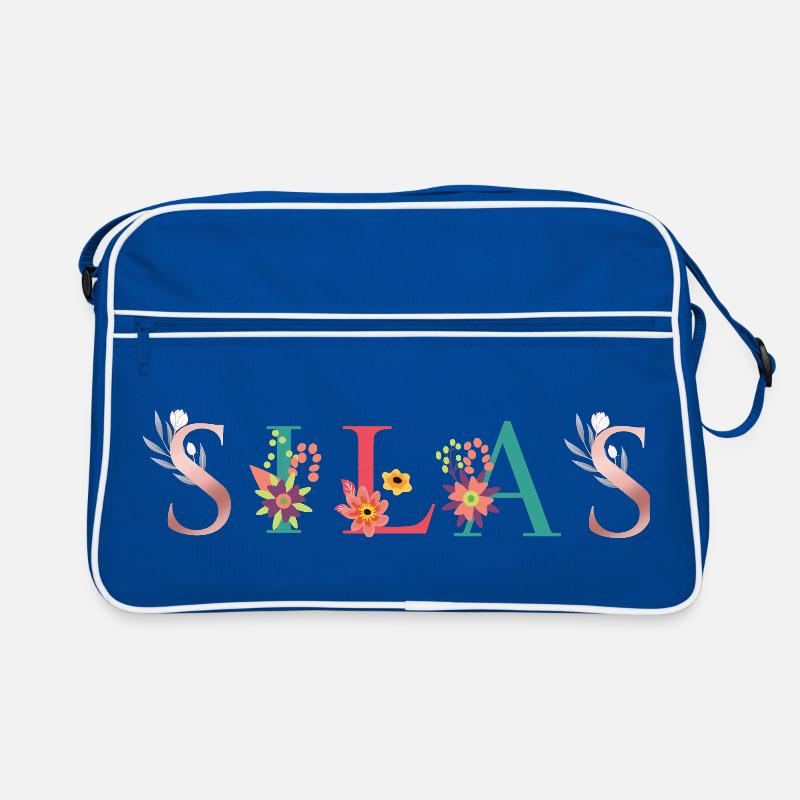 SILAS Name Art avec fleurs brodées Sac Retro