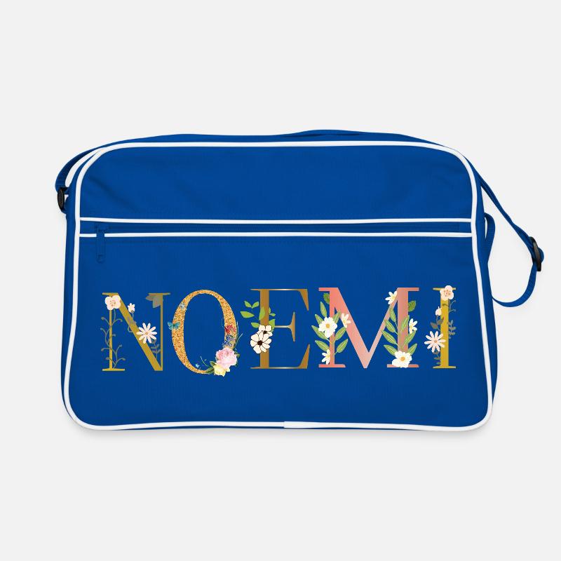 Le nom NOEMI décoré de fleurs Sac Retro