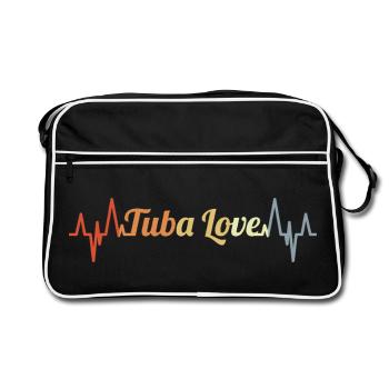 Tuba Love Heart Line ECG - Sac Retro - noir/blanc - Devant