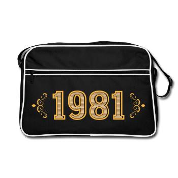 Legende seit 1981 Retro 1981 - Retro Tasche - Schwarz/Weiß - Vorne