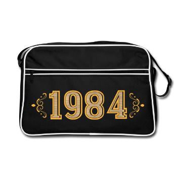 Legende seit 1984 Retro 1984 - Retro Tasche - Schwarz/Weiß - Vorne
