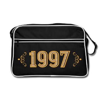 Legende seit 1997, Retro 1997 - Retro Tasche - Schwarz/Weiß - Vorne