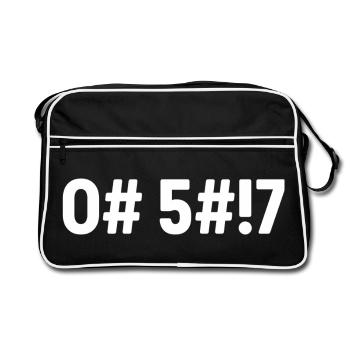 Oh Shit Coded - Retro Bag - black/white - Front