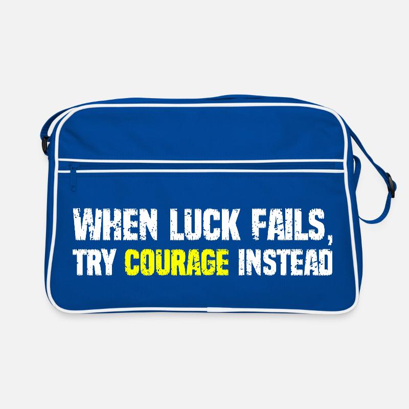 Courage Over Luck Typographie Sac Retro