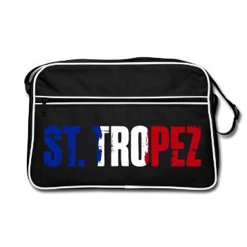 Saint-Tropez, France, Saint-Tropez - Sac Retro - noir/blanc - Devant