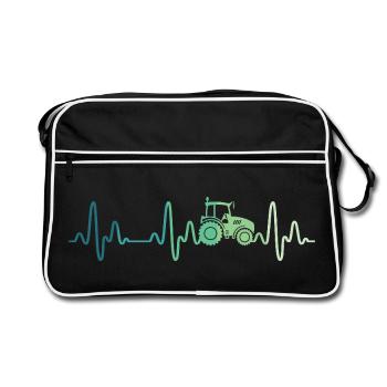 Farmer heartbeat tractor - Retro Bag - black/white - Front