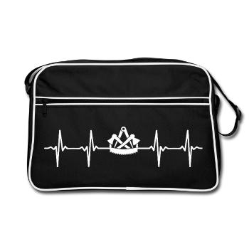 Panneau de la Guilde du Cœur du Charpentier - Sac Retro - noir/blanc - Devant