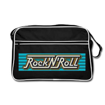 Rock'N'Roll Retro Typography Logo - Retro Bag - black/white - Front