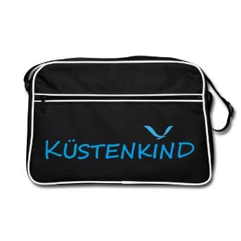 KÜSTENKIND - Retro Tasche - Schwarz/Weiß - Vorne
