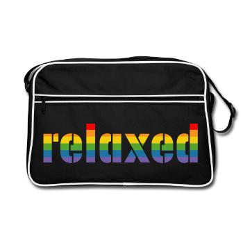 Pride Rainbow Tshirt relaxed LGBT lgbtqi queer - Retro Tasche - Schwarz/Weiß - Vorne