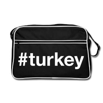TURKEY Hashtag - Retro Tasche - Schwarz/Weiß - Vorne