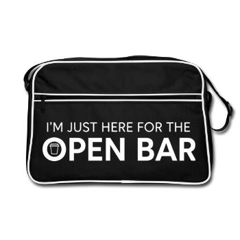 Je ne suis là que pour l’open bar ! - Sac Retro - noir/blanc - Devant