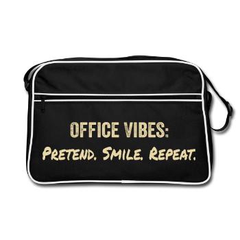 Office vibes : pretend, smile, repeat - Sac Retro - noir/blanc - Devant