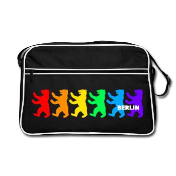 Berlin Bears / Rainbow Colors - Retro Bag - black/white - Front