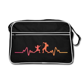 Sunset Heartbeat Fencing - Retro Bag - black/white - Front