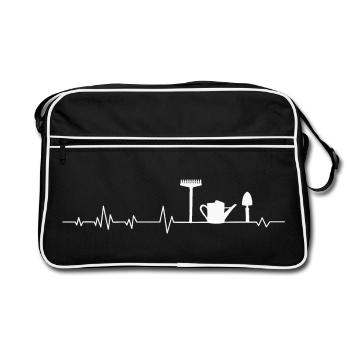 Garten Gärtner Gärtnerin - Retro Tasche - Schwarz/Weiß - Vorne