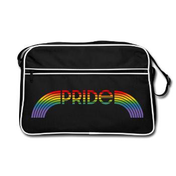 lgbtqi pride arc-en-ciel LGBT lgbtqi queer - Sac Retro - noir/blanc - Devant