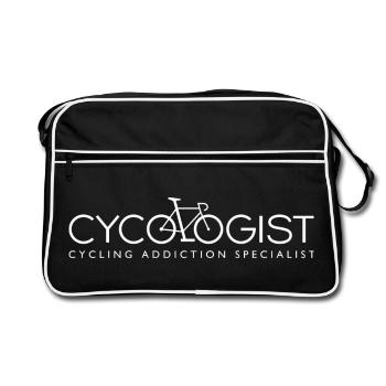 Cycologue. Spécialiste de l’addiction au vélo - Sac Retro - noir/blanc - Devant