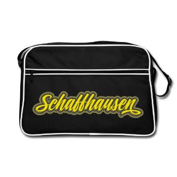 Schaffhausen Script Lettering - Retro Bag - black/white - Front