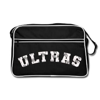 ULTRAS Fussball Design Fankurve - Retro Tasche - Schwarz/Weiß - Vorne