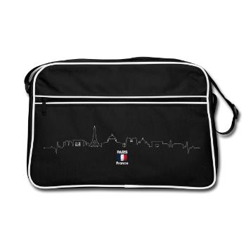 Abstract Geometric Art Pattern - Retro Bag - black/white - Front