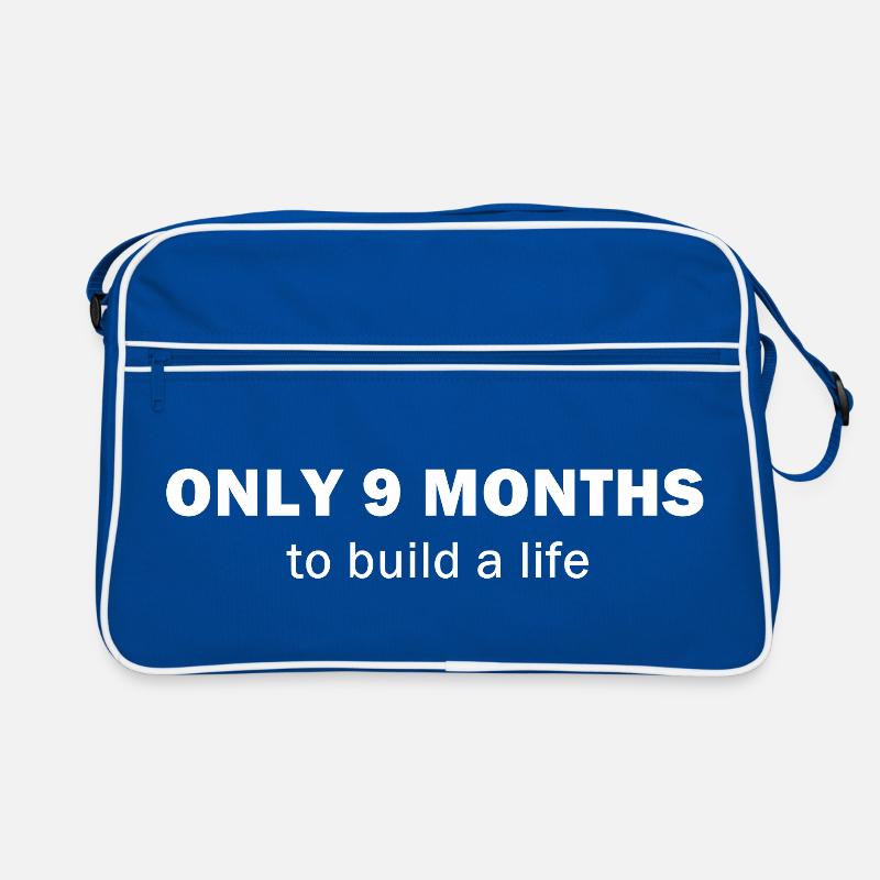Lebensplan mit Motiv für 9 Monate Retro Tasche