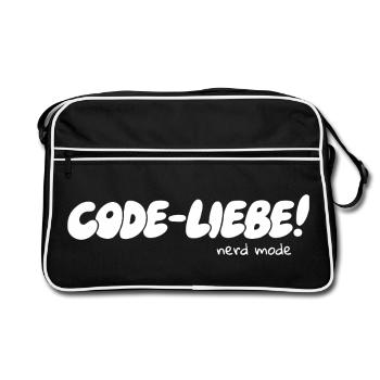 Code-Liebe – Nerd Mode On - Retro Bag - black/white - Front
