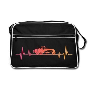 Niveleuse Sunset véhicule de construction - Sac Retro - noir/blanc - Devant