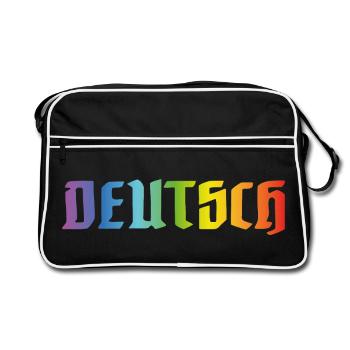 DEUTSCH PRIDE - Retro Tasche - Schwarz/Weiß - Vorne