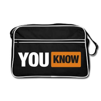You Know - Lustige Logo Parodie für Partys / Malle - Retro Tasche - Schwarz/Weiß - Vorne