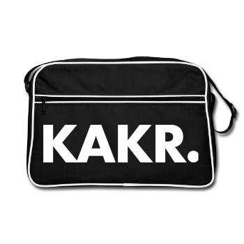 KAKR. Kakerlakenkacke, lustiges Babygeburtsgeschenk - Retro Tasche - Schwarz/Weiß - Vorne