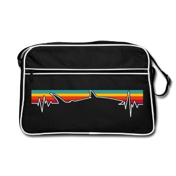Retro Sunset Wolf Pulse - Retro Bag - black/white - Front