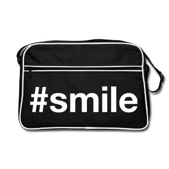 SMILE Laughter - Retro Bag - black/white - Front