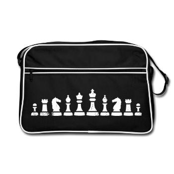 Chess pieces - Retro Bag - black/white - Front