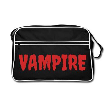 Vampire Silhouette Art T-Shirt Design - Sac Retro - noir/blanc - Devant