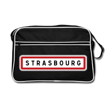 Panneau de Strasbourg, Bas-Rhin - Sac Retro - noir/blanc - Devant