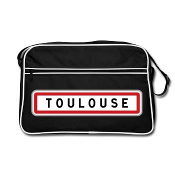 Panneau d'entrée de ville de Toulouse, Haute-Garon - Sac Retro - noir/blanc - Devant